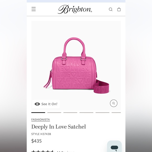 Brighton Bubble Gum Pink Deeply In Love Satchel PLUS Matching Handbag Fob - Picture 13 of 13